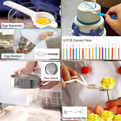 Cake Decorating Kits 567 PCS Baking Set with Springform Pans Set, Rotating Turntable, Decorating Tools, Cake Baking Supplies for Beginners and Cake Lovers (567 PCS Cake Decorating Kits) - Image 5