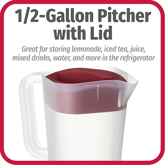 GoodCook 1/2-Gallon Pitcher with 4 Way Lid, BPA Free - Image 2