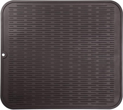 MicoYang Silicone Dish Drying Mat for Multiple Usage,Easy clean,Eco-friendly,Heat-resistant Silicone Mat for Kitchen Counter or Sink,Refrigerator or Drawer Liner Coffee 2XL 24 inches x 18 inches by MicoYang