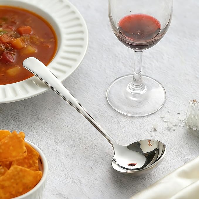 Small Ladle for Serving, 7.8 Inch 18/10 Stainless Steel Mini Gravy Ladle for Soup, Sauce and Gravy, Sturdy and Anti-corrosion, Dishwasher Safe - Image 8