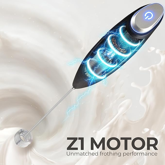 Zulay Kitchen Patented Tornado Triple Whisk Milk Frother with 4 Duracell Batteries – Handheld Foam Maker for Coffee, Lattes, Matcha & Hot Chocolate – Rich, Creamy Froth in Seconds - Obsidian Black - Image 7