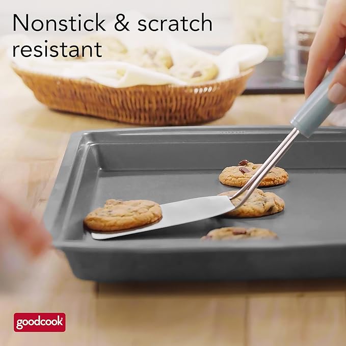 GoodCook 15” x 10.5” Nonstick Carbon Steel Baking Pan & Raised Wire Rack – Pizza Crisper,Crispy Bacon,Multipurpose Cooking Sheet Pan,Cooling Rack,Kitchen Cookware Set,Dishwasher Safe,(Pack of 12) - Image 7