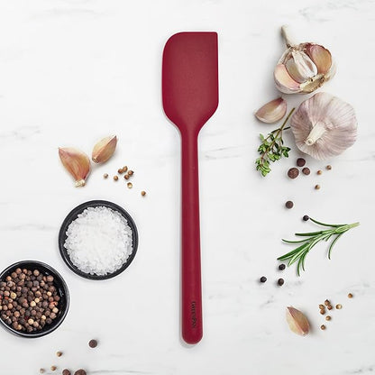GreenPan Silicone Mixing Spatula, Scraping Baking Cooking Kitchen Utensil, Flexible Rubber Nonstick Cookware, Rigid Steel Core, Heat-Resistant, Anti-Slip Handle, BPA-Free, Dishwasher Safe, Red - Image 2