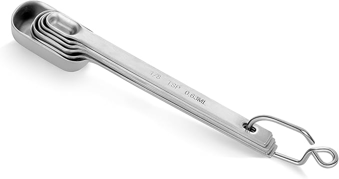New Star Foodservice 43136 Stainless Steel 18/8 Measuring Spoons (Set of 6), Silver - Image 3