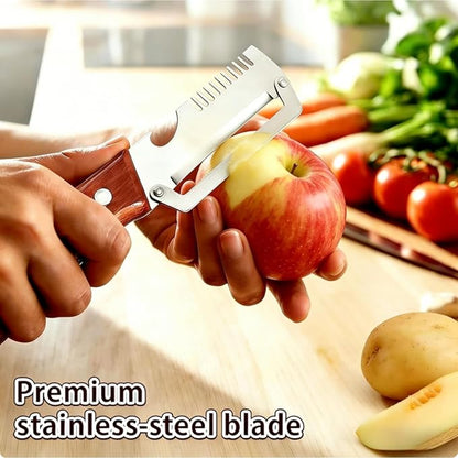 2-Pack Multifunctional Vegetable Peeler, 3 in 1 Kitchen Peeler with Wooden Handle, Grater & Bottle Opener for Potato, Carrot, Apple, Fruit & Vegetable - Image 6