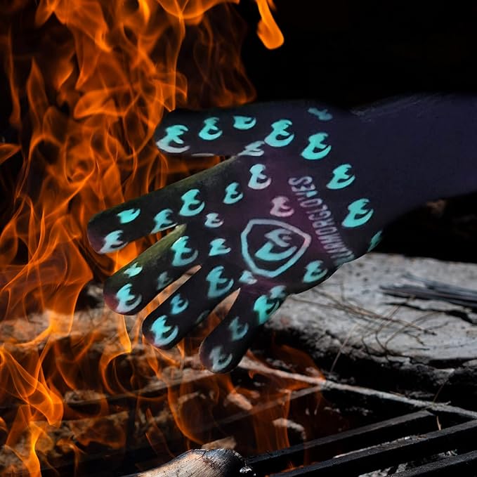 Grill Armor Oven Gloves with Fingers – 932°F Heat, Fire & Cut Resistant Mitts for BBQ, Grill, Cooking, Grilling, Baking, Smoker & Fire Pit - Image 3