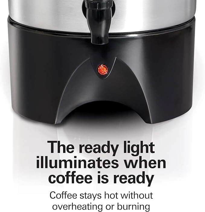 Hamilton Beach 45 Cup Coffee Urn and Hot Beverage Dispenser, Silver - Image 4