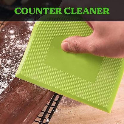 SURDOCA Dough Scraper Bench Scraper - 3P 9.5x6.1" Plastic Flexible Bowl Scraper, Sharp Edge & Angles Cake Scraper. Non-Slip Bakeware Decorating Tools Sculpting & Modeling Tools - White+Blue+White - Image 5