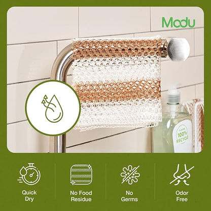Modu 6 Pack EcoCorn Dish Sponges Scrubbers – 100% Corn Fiber, Biodegradable Kitchen Scrub Pads for Multipurpose Household Cleaning, Odor-Free, Plastic-Free Kitchen Mesh Net (Thin & Foamy 6 Count) - Image 7