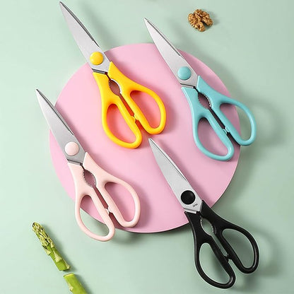 Kitchen Scissors, Rkqoa Black Kitchen Shears All Purpose Heavy Duty with Comfort Grip for Everyday use, Stainless Steel Shears Set for Cutting Food Cooking Poultry Dishwasher Safe