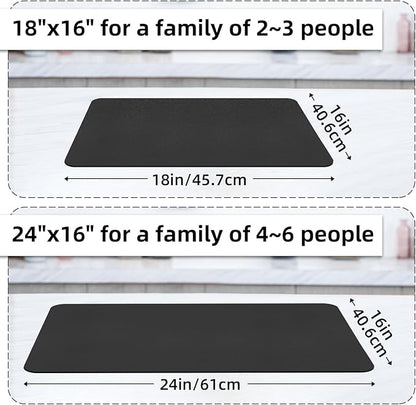 LOPNUR Kitchen Dish Drying Mat, 24"x16" Large Dish Drying Mats for Kitchen Counter, Diatomite Coffee Mat, Super Absorbent Dish Drying Pad, Heat Resistant Mat with Anti-slip Rubber Backed, Black - Image 5