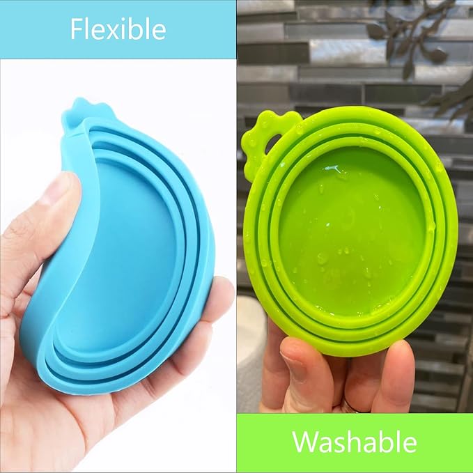 4 Pack Pet Food Can Cover Silicone Can Lids for Dog and Cat Food(Universal Size, One fit 3 Standard Size Food Cans) - Image 2