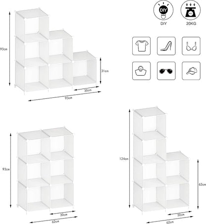 Stackable Closet Organizers and Storage 6 Cube Storage Organizer Closet Organizer for Bathroom Closet Storage for Wardrobe - Image 9