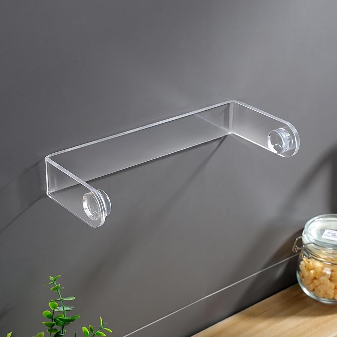 ZUNTO Acrylic Paper Towel Holder - Adhesive Paper Towel Roll Holder Under Cabinet, Clear Plastic Wall Mounted Paper Towel Rack for Kitchen, Frees up Counter Space - Image 8