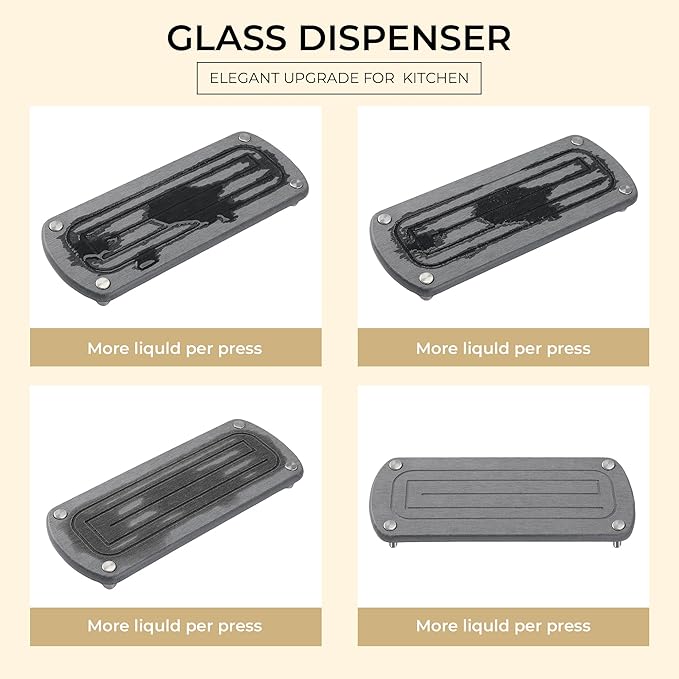 [Luxury] Kitchen Soap Dispenser Set - 16OZ Black Glass Bottle, Stainless Steel Pump, Instant Dry Tray, Waterproof Labels, Non-Slip Silicone Pad, and Dish Brush | Upgrade for Your Kitchen and Bathroom - Image 4