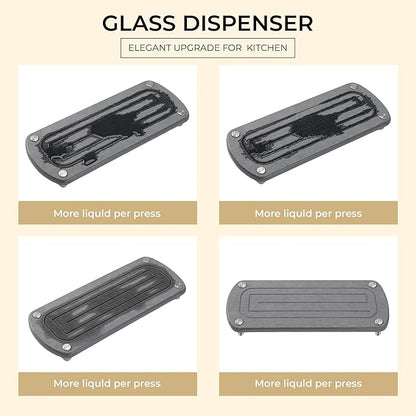 [Luxury] Kitchen Soap Dispenser Set - 16OZ Black Glass Bottle, Stainless Steel Pump, Instant Dry Tray, Waterproof Labels, Non-Slip Silicone Pad, and Dish Brush | Upgrade for Your Kitchen and Bathroom - Image 4