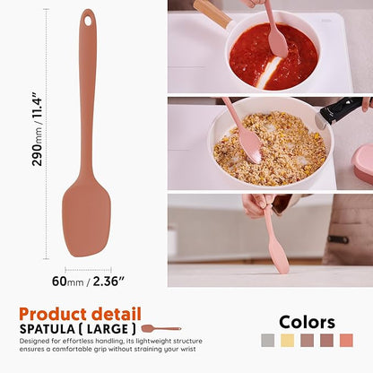 Platinum Silicone Spatula – BPA Free Silicone Spatula for Cooking – Heat Resistant Cooking Utensils for Non Stick Pans – One-Piece Spoonula for Baking, Mixing & More – Kitchen Scraper 11.4” IndiePink