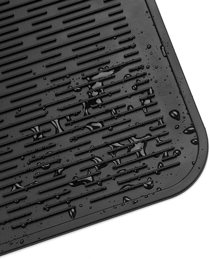 MicoYang Silicone Dish Drying Mat for Multiple Usage,Easy clean,Eco-friendly,Heat-resistant Silicone Mat for Kitchen Counter or Sink,Refrigerator or Drawer Liner Black 2XL 24 inches x 18 inches - Image 9