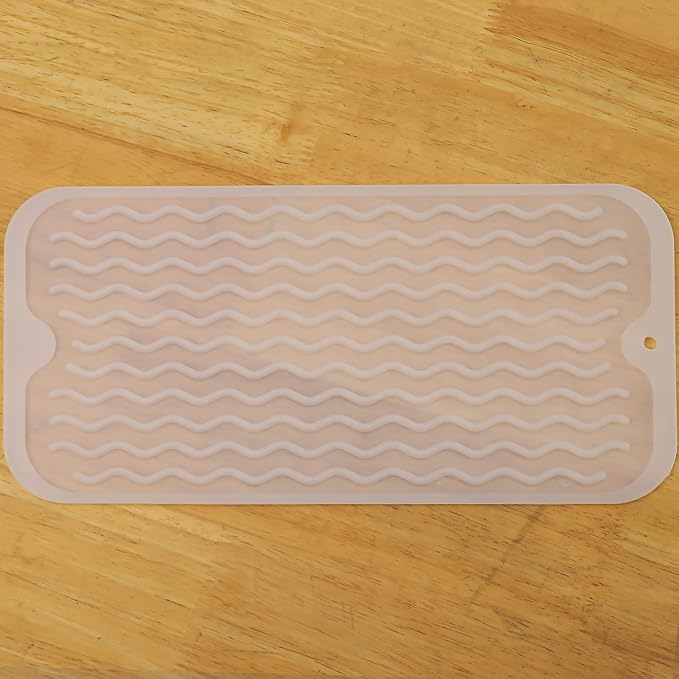 MicoYang Silicone Dish Drying Mat for Multiple Usage,Easy clean,Eco-friendly,Heat-resistant Silicone Mat for Kitchen Counter or Sink,Refrigerator or Drawer Liner Translucent S 12 inches x 6 inches by MicoYang