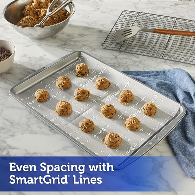 Reynolds Kitchens Cookie Baking Sheets, Pre-Cut Baking Parchment Paper Sheets for Cookies, Oven-Safe up to 425 Degrees, Reusable Up to 3X, No-Mess Cleanup, 12 in x 16 in, 22 Count (Pack of 2) - Image 6