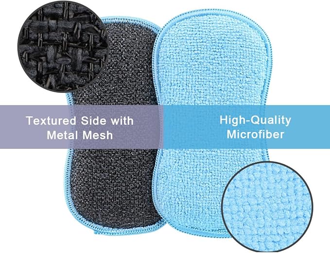 HOMEXCEL 6 Pack Multi-Purpose Scrub Sponges Kitchen, Dish Sponge, Non-Scratch Microfiber Sponge for Efficiently Cleaning Dishes, Pots, and Pans (Multicolor) - Image 2