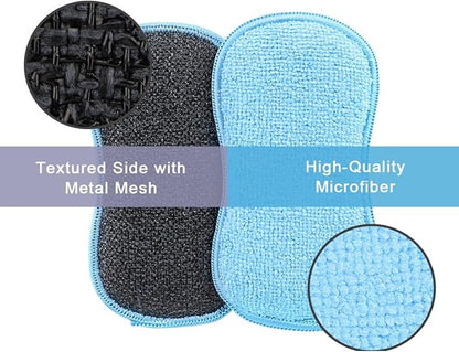 HOMEXCEL 6 Pack Multi-Purpose Scrub Sponges Kitchen, Dish Sponge, Non-Scratch Microfiber Sponge for Efficiently Cleaning Dishes, Pots, and Pans (Multicolor) - Image 2