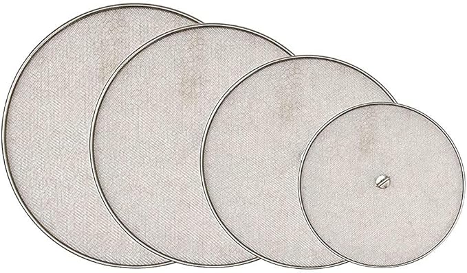 Stainless Steel Mesh Splatter Screen Set, 6-9 inch, 4 Piece Net Lid Covers for Cooking Steel Net Cover Food Cover/Milk cover/Multipurpose Net Lid Set