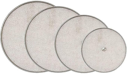 Stainless Steel Mesh Splatter Screen Set, 6-9 inch, 4 Piece Net Lid Covers for Cooking Steel Net Cover Food Cover/Milk cover/Multipurpose Net Lid Set