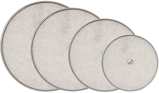 Stainless Steel Mesh Splatter Screen Set, 6-9 inch, 4 Piece Net Lid Covers for Cooking Steel Net Cover Food Cover/Milk cover/Multipurpose Net Lid Set