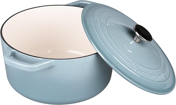VORRINGARD Enameled Cast Iron Dutch Oven Pot with Lid, for Bread Baking, Round Bread Oven- include Sourdough Bread Baking Supplies Set, 6QT, Sea Salt - Image 6