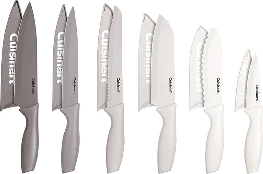 Cuisinart Advantage 12-Piece Kitchen Knife Set, Professional-Quality Nonstick Coated Stainless Steel Knives with Covers, Nonstick Color Coating for Easy Slicing, Ergonomic Handles, G1022-12N by Cuisinart