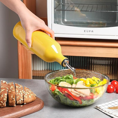 Sweejar Large Ceramic Olive Oil Dispenser Bottle, Opaque Oil Cruet Protects to Reduce Oxidation, Suitable for Storage Vinegar, Soy Sauce & Other Liquids, Pack of 1, 24 Fl Oz(Yellow) - Image 4