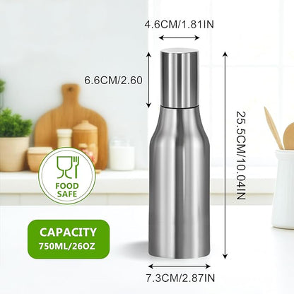 Stainless Steel Oil Dispenser Bottle - 750ML Leak-Proof Oil Container for Kitchen, Olive Oil & Cooking Liquids-26OZ - Image 3