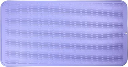 MicoYang Silicone Dish Drying Mat for Multiple Usage,Easy clean,Eco-friendly,Heat-resistant Silicone Mat for Kitchen Counter or Sink,Refrigerator or Drawer Liner Light Purple 4XL 32 inches x 18 inches by MicoYang