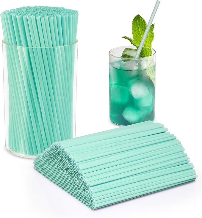 500 Pcs Blue Aqua Coffee Stir Sticks Set Mint Blue Cocktail Straws Coffee Stirrers Holder Acrylic Stir Stick Holder Bar Straws Drink Stirrers for Bar Tea Party Supplies Restaurant Decor 2.7 * 4 Inch by DLUGOPIS