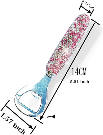 Handcrafted Pink Crystal Bling Beer Opener – Sparkle Diamond Bottle Openers for Home Bar, Bartenders, Party, Wedding Gift, Glitter Accessory for Women & Men