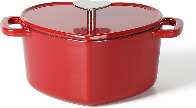 Martha Stewart Heart Shaped Enamel Cast Iron 2-Quart Dutch Oven - Red by MarthaStewart