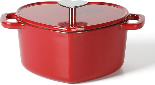 Martha Stewart Heart Shaped Enamel Cast Iron 2-Quart Dutch Oven - Red by MarthaStewart