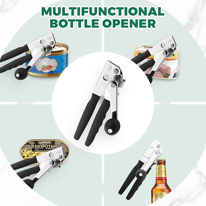 Commercial Can Opener Manual Heavy Duty Stainless Steel Handheld Smooth Edge Can Opener for Seniors for Kitchen - Image 7