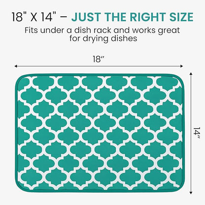Dish Drying Mat - Microfiber Kitchen Counter Mat, Super Absorbent & Quick Dry Dish Drying Pad for Dishes, Utensils, Pots & Pans - Large Reversible Drying Mat for Kitchen Countertops, Coffee Bar, Green - Image 5