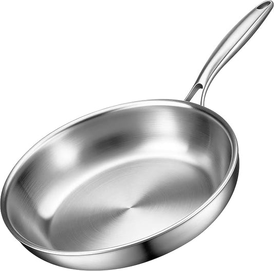 Stainless Steel Cookware Set - 10.26-Inch 3-Ply Heavy Duty Kitchen Set, Detachable Handle, Induction Compatible, Oven and Dishwasher Safe for All Cooktops by Colourcoco