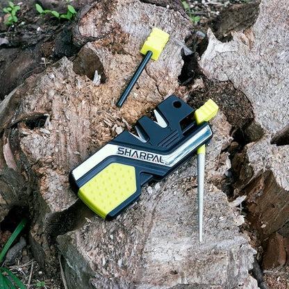 SHARPAL 101N-G Kitchen Pocket Knife Sharpener Survival Camping Tool with 2 Fire Starters Ferro Rod, Whistle & Diamond Sharpening Rod for Straight and Serrated Blade - Image 2
