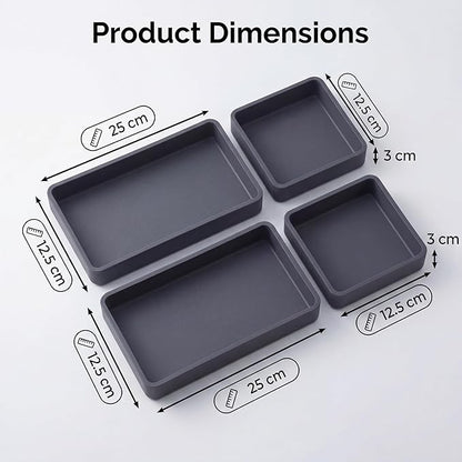 4-Pack Silicone Sheet Pan Dividers Nonstick Heat-Resistant Baking Trays for Oven, Multifunctional Cheat Sheets Silicone Baking Pan for Food Prep & Picnic Storage - Image 2