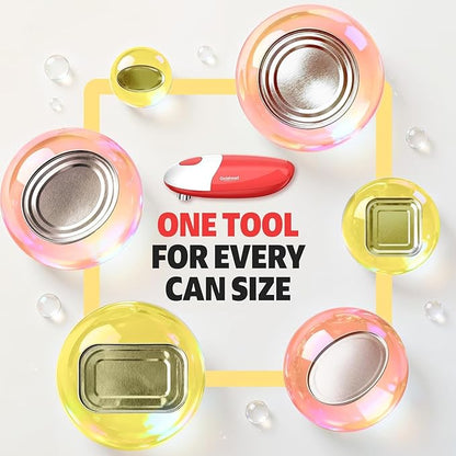 Handsfree One Touch Electric Can Opener, Smooth Edge Automatic Can Opener Fits All Can Sizes, Handheld Battery Operated Easy and Safe Kitchen Gadget for Seniors with Arthritis