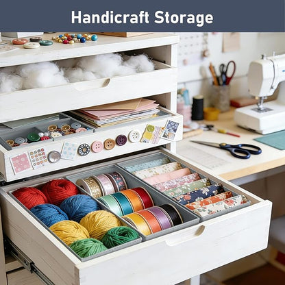 DIMJ Drawer Organizer Clothes, 12 Pack Dresser Organizer, Foldable Closet Organization and Storage Dividers, Fabric Dresser Drawer Organizers for Underwears, Nursery, Baby Clothes, Socks, Tie (Grey) - Image 6