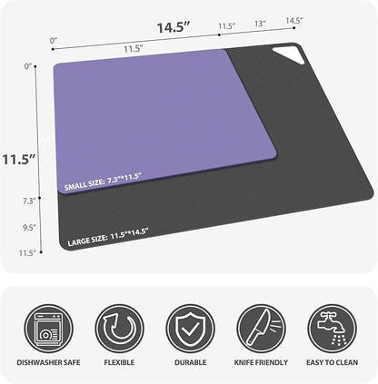 WK Plastic Flexible Cutting Boards for Kitchen, Flexible Cutting Board Mat Set of 10, Non Slip Cutting Mats with Hole, BPA Free, Dishwasher Safe, Multi Size - Image 2