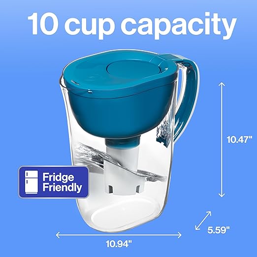 Brita Large Water Filter Pitcher for Tap and Drinking Water with SmartLight Change Indicator, Includes 1 Standard Filter, BPA-Free, Lasts 2 Months, 10-Cup Capacity, Teal - Image 11