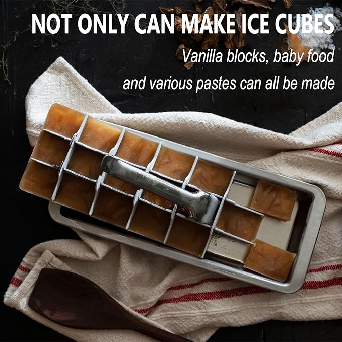 KAYCROWN 18/8 Stainless Steel Ice Cube Tray, 18 Slot Ice Tray with Easy Release Handle for Making Various Ice Cubes and Frozen Foods, Removable Slots for Easy Ice Cube Removal and Cleaning - Image 7
