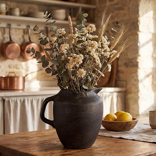 Potchen Rustic Kitchen Utensil Holder with Handle,7.48" H Ceramic Vintage Utensil Crock for Countertop, Farmhouse Kitchen Decoration Ceramic Pot for Spatulas Spoons Tongs(Novelty,Antique Black Gold) - Image 7