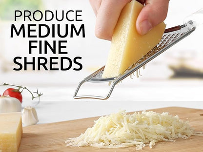 Zulay Kitchen Professional Cheese Grater Stainless Steel - Durable Rust-Proof Metal Lemon Zester Grater With Handle - Flat Handheld Grater For Cheese, Chocolate, Spices, And More - White - Image 5